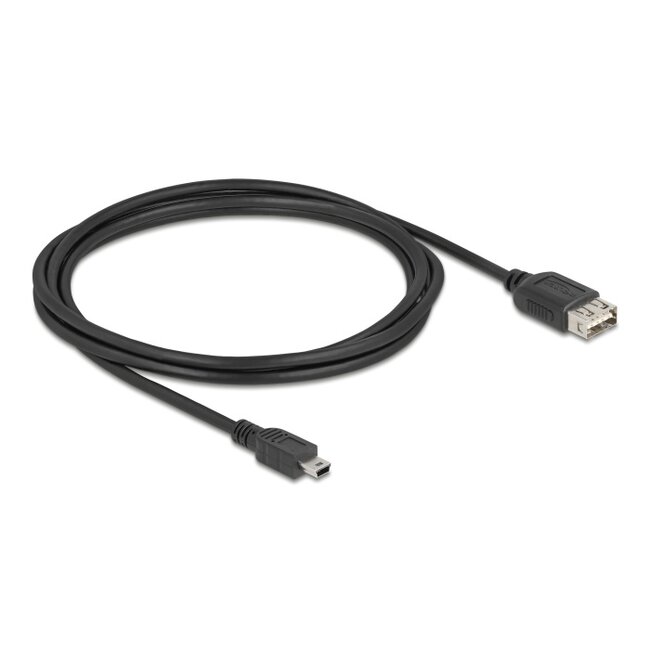Delock USB 2.0 Cable USB Type Mini-B male to EASY USB Type-A female 2 m