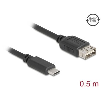DeLOCK Delock USB 2.0 Cable USB Type-C™ male to EASY USB Type-A female 0.5 m
