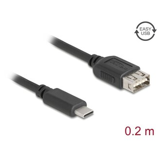 DeLOCK Delock USB 2.0 Cable USB Type-C™ male to EASY USB Type-A female 0.2 m