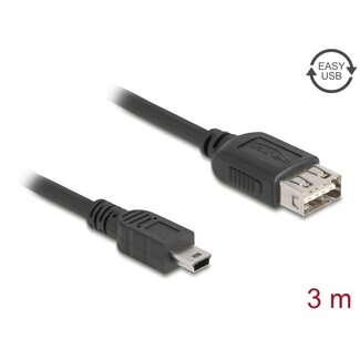 DeLOCK Delock USB 2.0 Cable USB Type Mini-B male to EASY USB Type-A female 3 m