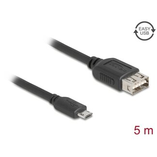 DeLOCK Delock USB 2.0 Kabel EASY USB Typ Micro-B Stecker zu EASY USB Typ-A Buchse 5 m