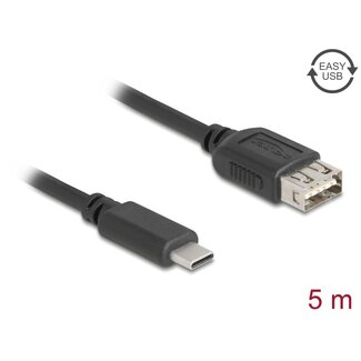 DeLOCK Delock USB 2.0 Cable USB Type-C™ male to EASY USB Type-A female 5 m