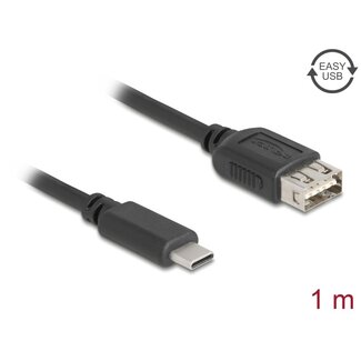 DeLOCK Delock USB 2.0 Cable USB Type-C™ male to EASY USB Type-A female 1 m