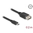 Delock USB 2.0 Kabel EASY USB Typ Micro-B Stecker zu EASY USB Typ-A Buchse 0,2 m