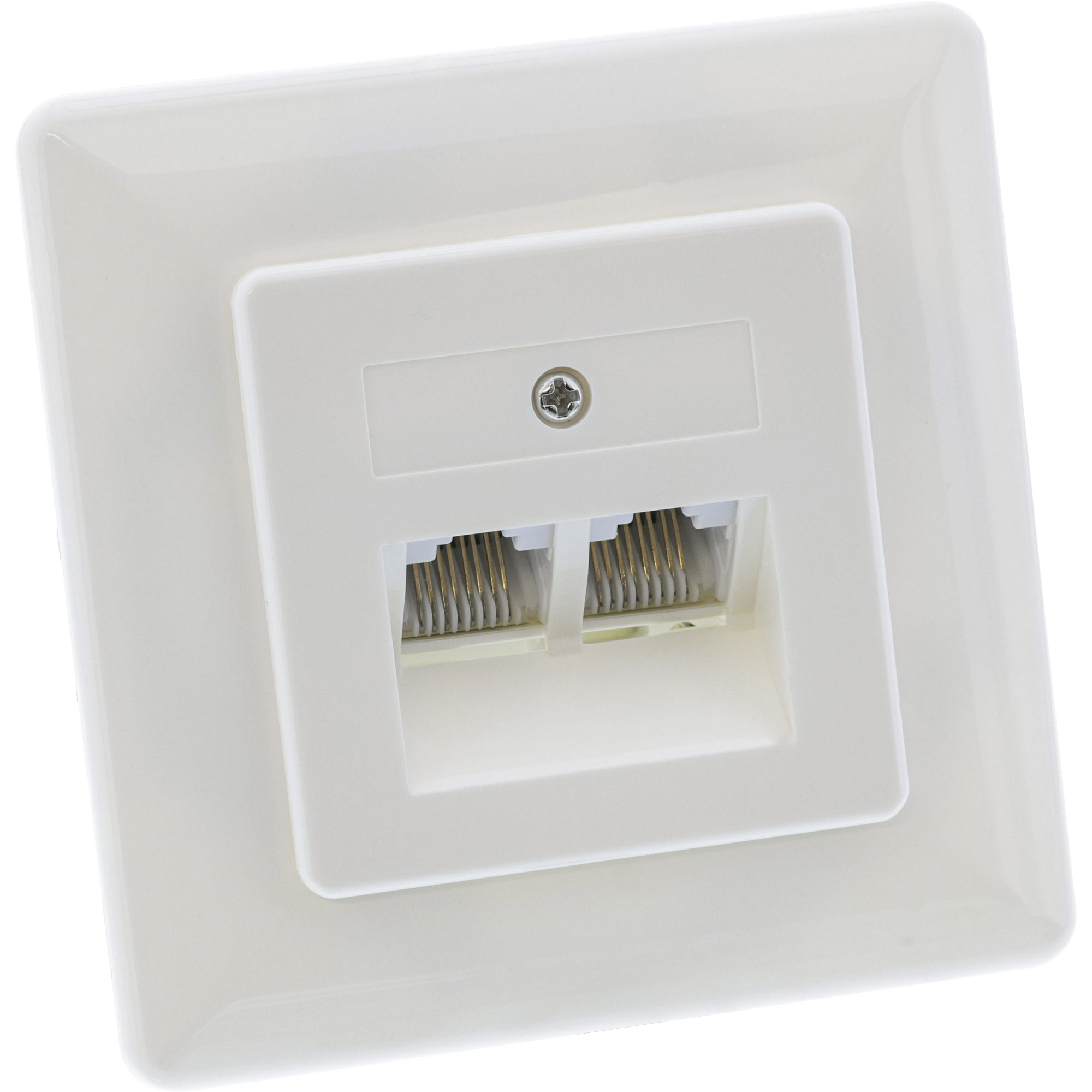 InLine® ISDN wandcontactdoos 2x RJ45 socket, verzonken montage, schroefconnector 2x 8-voudig |
