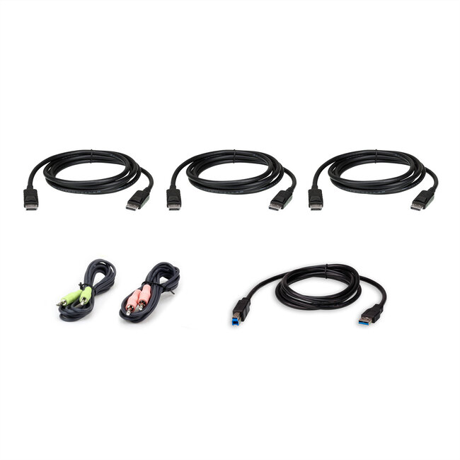 ATEN 2L-7D02UDPX6 1,8 M USB DisplayPort Triple Display KVM Kabel Set , zwart, 1,8 m