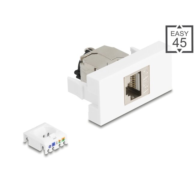 Delock Easy 45 Module RJ45 jack to LSA Cat.6A STP with locking clip and cable tie-free