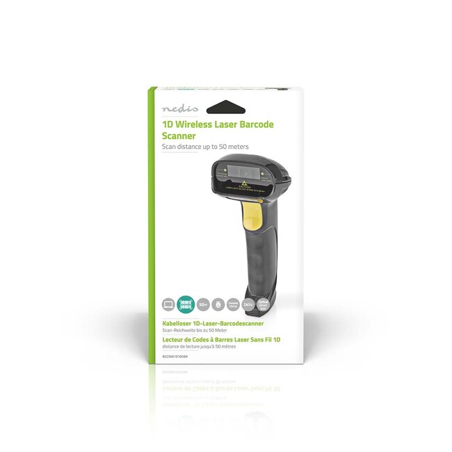 Nedis barcode scanner | laser | draadloos | 1D | USB2.0