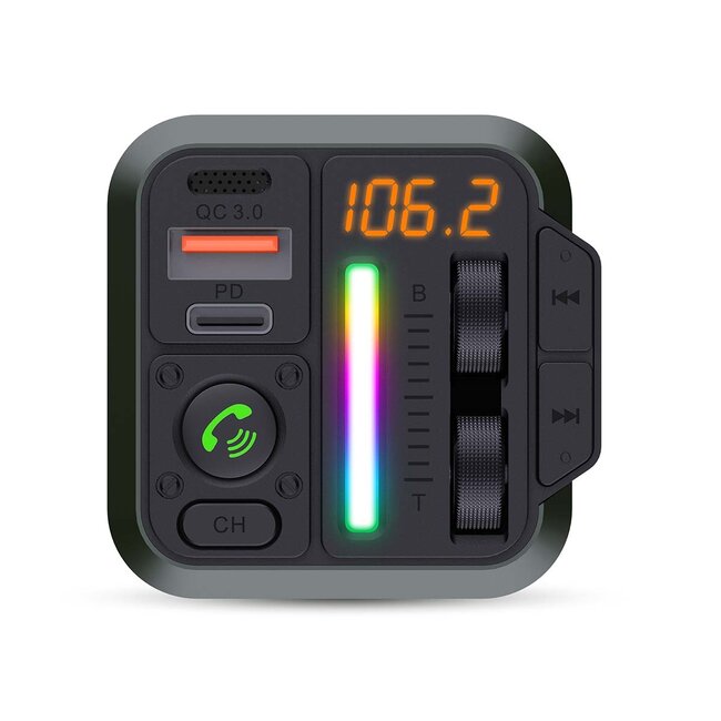 Nedis FM-transmitter | Bluetooth | carkit | USB-A QC en USB-C PD laden