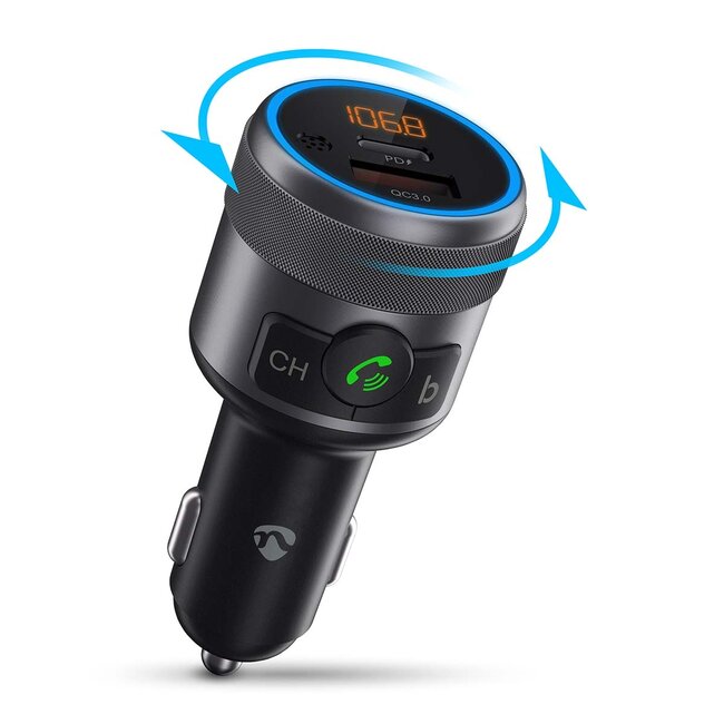 Nedis FM-transmitter | Bluetooth | carkit | USB-A QC en USB-C PD laden