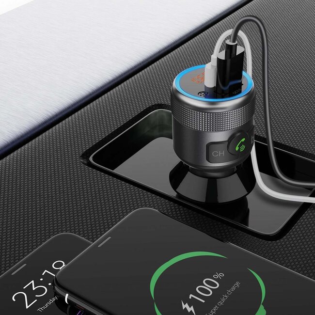 Nedis FM-transmitter | Bluetooth | carkit | USB-A QC en USB-C PD laden