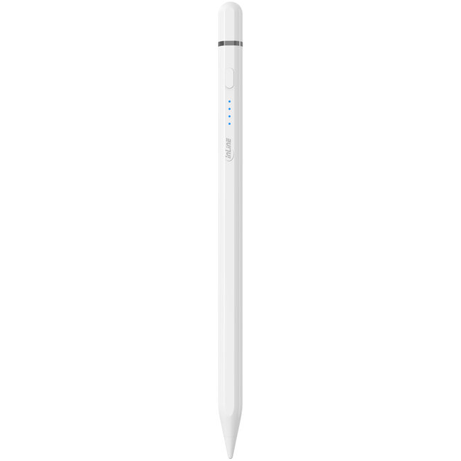 InLine® Stylus, tabletpen voor Apple iPads, met oplaadbare batterij, USB-C, wit