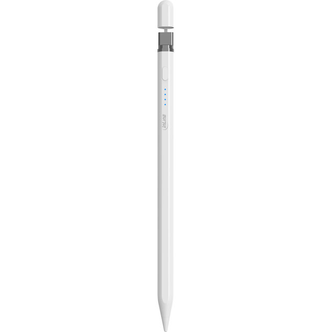 InLine® Stylus, tabletpen voor Apple iPads, met oplaadbare batterij, USB-C, wit
