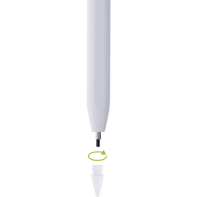 InLine® Stylus, tabletpen voor Apple iPads, met oplaadbare batterij, USB-C, wit