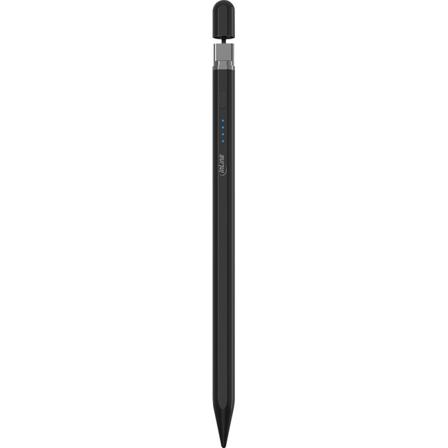 InLine® Stylus, tabletpen voor Apple iPads, met oplaadbare batterij, USB-C,zwart