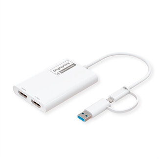 Roline ROLINE Multi-DisplayLink Adapter USB Typ A+C - 2x HDMI, Multi-Stream 4K