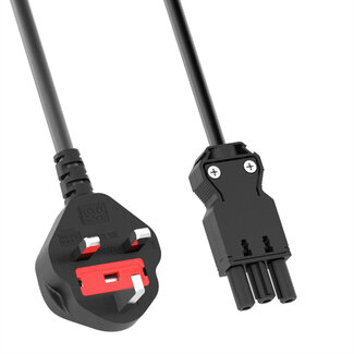 Bachmann BACHMANN Zuleitung H05VV-F 3G1,5mm²  3m, Schwarz, UK-Stecker 13A Install.kupplung