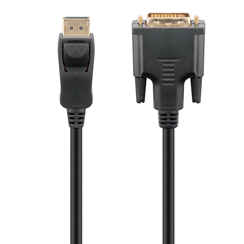 Goobay 2m DP/DVI. Snoerlengte: 2 m, Aansluiting 1: DisplayPort, Contact geleider materiaal: Goud. Aantal per verpakking: 1 stuk(s)
