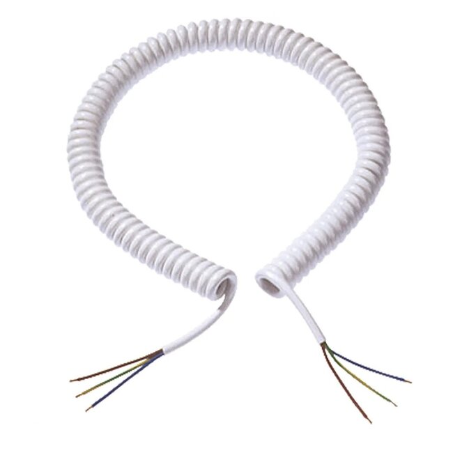 Elektrakabel 3-aderig | spiraalkabel | 3x 1,50mm | wit | 1,5 meter