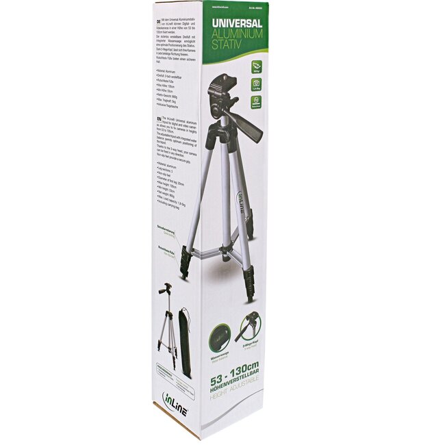 InLine lichtgewicht camera tripod | max. 1,30m | aluminium