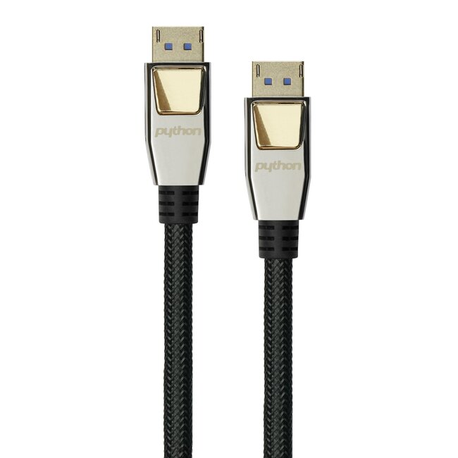 Python DisplayPort kabel | DP2.1a (10K 60Hz) | UHBR13.5 (54Gbit/s) | zwart | 2 meter