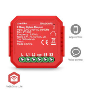 Nedis SmartLife Modules | Zigbee 3.0 | 2x100 W | Kroonsteen | App beschikbaar voor: Android™ / IOS