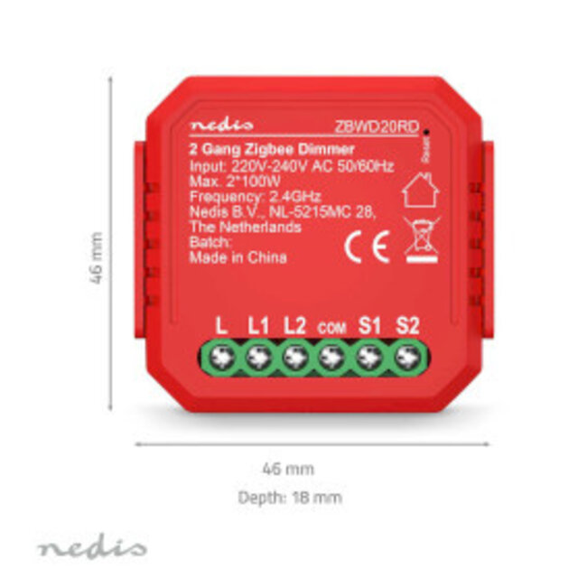 SmartLife Modules | Zigbee 3.0 | 2x100 W | Kroonsteen | App beschikbaar voor: Android™ / IOS