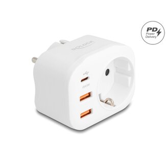 DeLOCK Delock Power Socket with childproof lock and USB PD charger 20 W