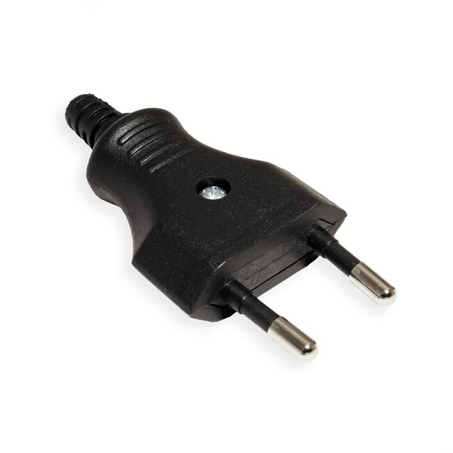 Bachmann CEE 7/16 (m) niet-geaarde stroomstekker | zwart