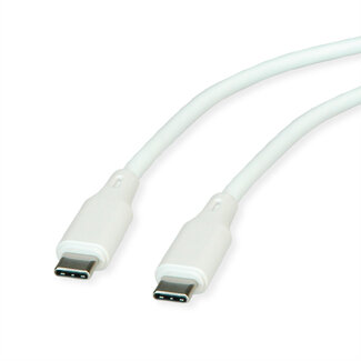 Roline ROLINE USB 2.0 Kabel, Typ C-C, ST/ST, Silikon, 60W, weiß, 1 m