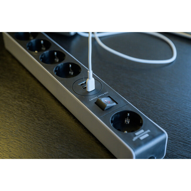 Brennenstuhl Ecolor stekkerdoos | 5 contacten | 2x USB-A + 1x USB-C PD 45W | 1,5 meter