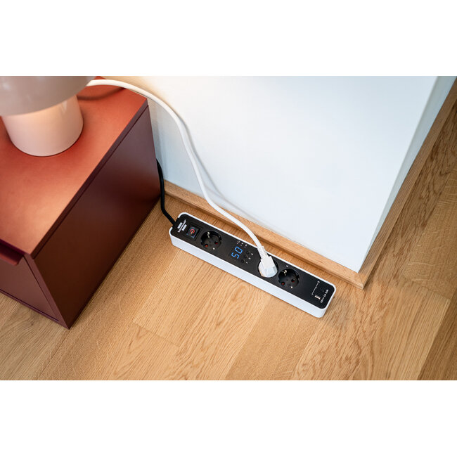 Brennenstuhl Ecolor Countdown Timer stekkerdoos | 3 contacten | USB-A + USB-C | 1,5 meter