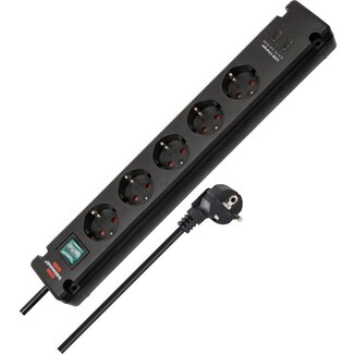 Brennenstuhl Brennenstuhl Bremounta montage stekkerdoos | 5 ruime contacten | 2x USB-C | zwart | 3 meter