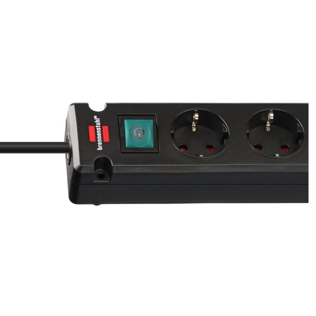 Brennenstuhl Bremounta montage stekkerdoos | 5 ruime contacten | 2x USB-C | zwart | 3 meter