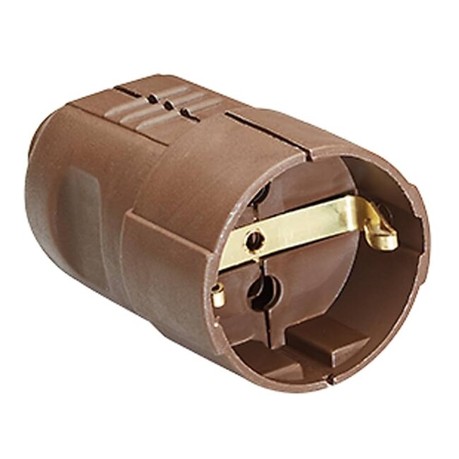 Bachmann CEE 7/3 geaarde stroomstekker | recht | bruin