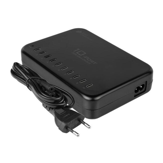 Good Connections USB lader | 10x USB-C PD | 200W | zwart