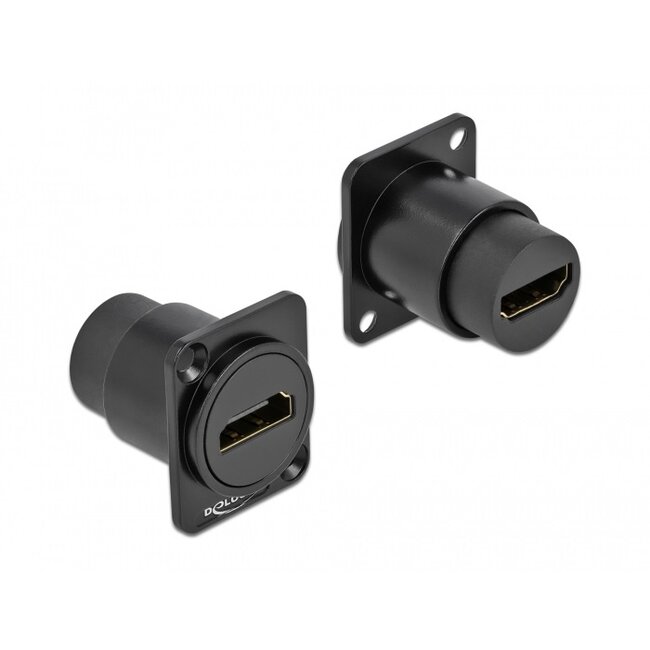HDMI D-type module | HDMI2.0 (4K 60Hz + HDR) | gegoten zink | zwart