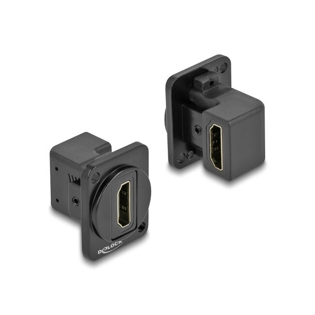 HDMI haaks D-type module | HDMI2.0 (4K 60Hz + HDR) | gegoten zink | zwart
