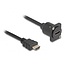 HDMI D-type module met HDMI (m) kabel | HDMI2.0 (4K 60Hz + HDR) | zwart | 0,20 meter