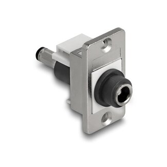 DeLOCK Delock Panel Mount DC 5.5 x 2.1 mm female to DC 5.5 x 2.5 mm male silver / white / black