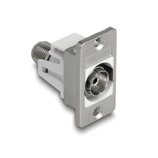 DeLOCK Delock Panel Mount IEC female to F female silver / white