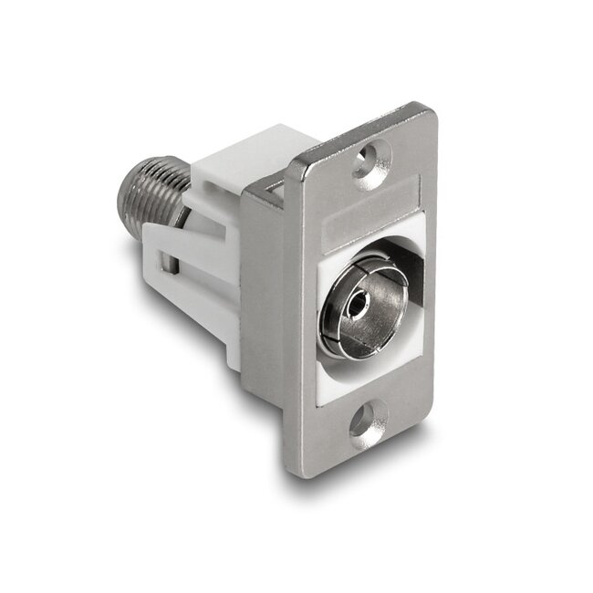 Delock Panel Mount IEC female to F female silver / white