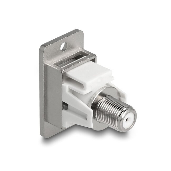 Delock Panel Mount IEC female to F female silver / white