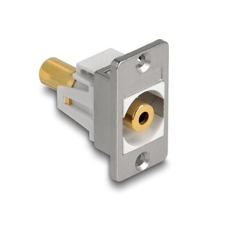 DeLOCK Delock Panel Mount stereo jack female 3.5 mm 3 pin to stereo jack female 3.5 mm 3 pin gold plated silver / white