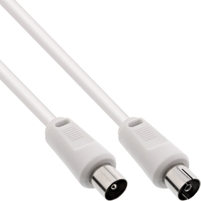 InLine® antennekabel, 2x afgeschermd, >75dB, wit, 3m