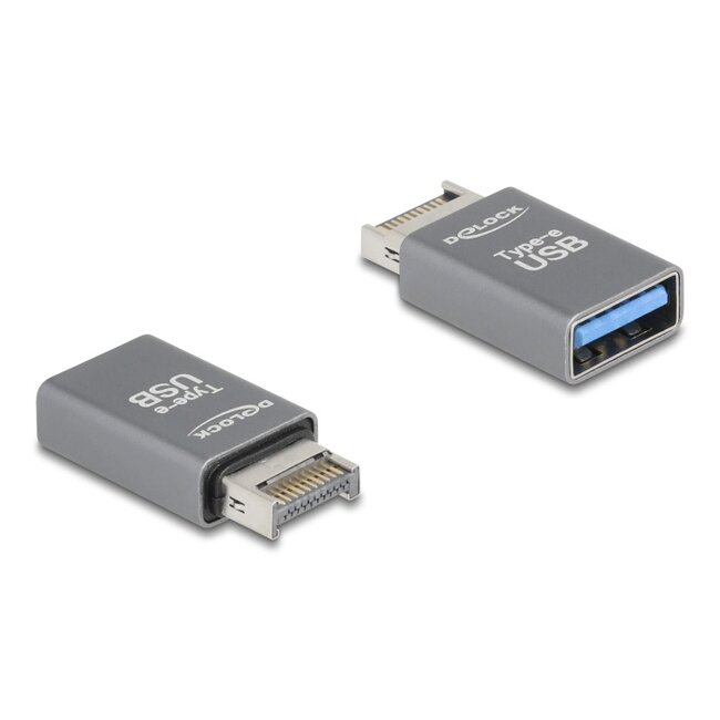 Delock Adapter USB 10 Gbps Type-E Key A male to USB Type-A female metal