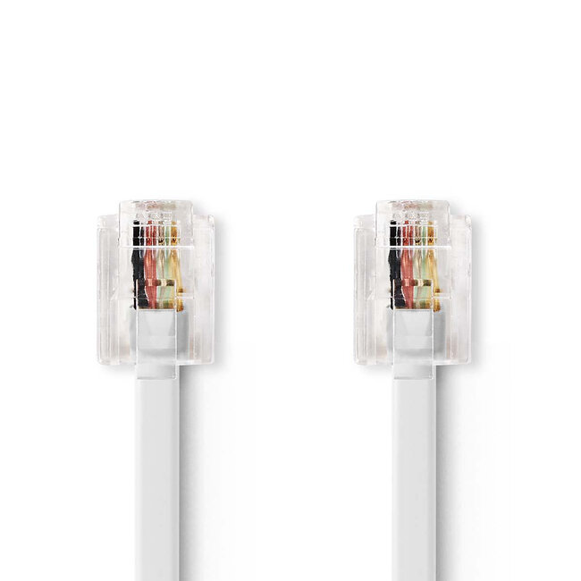 Nedis RJ11 telecom kabel | wit | 10 meter