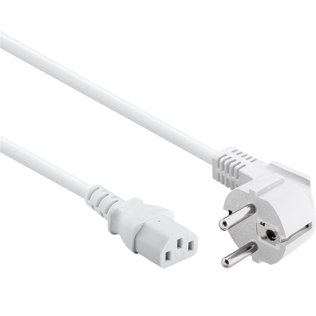 Pro Power cable C13 1x90° - White - 1.5m
