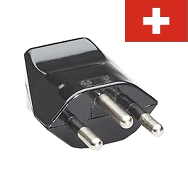 Bachmann SN 441011 Type 12 (SEV 1011) geaarde stroomstekker | Zwitserland | Type J | zwart