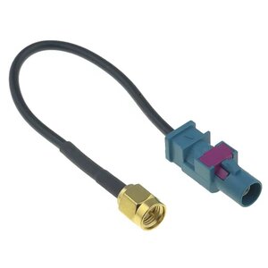 Fakra Z (m) - SMA (m) adapter kabel | RG174 | 50 Ohm | 0,15 meter